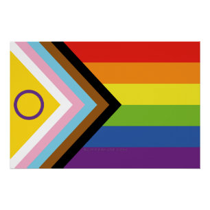 SlipperyJoe's Intersex Progress Pride Flag gay gif Poster