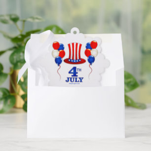 SlipperyJoe's july 4th Independence day classic Un Tree Decoration Card
