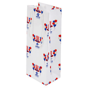 SlipperyJoe's july 4th Independence day classic Un Wine Gift Bag