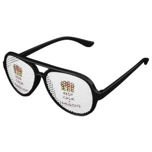 SlipperyJoe's keep calm fabulous golden crown red  Aviator Sunglasses