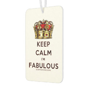 SlipperyJoe's keep calm fabulous golden crown red  Car Air Freshener