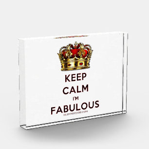 SlipperyJoe's keep calm fabulous golden crown red  Photo Block
