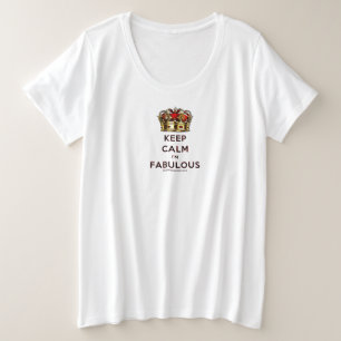 SlipperyJoe's keep calm fabulous golden crown red  Plus Size T-Shirt