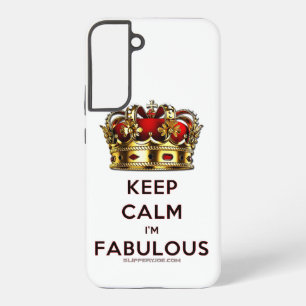 SlipperyJoe's keep calm fabulous golden crown red  Samsung Galaxy Case