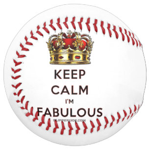 SlipperyJoe's keep calm fabulous golden crown red Softball