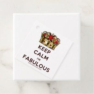 SlipperyJoe's keep calm fabulous spectacular crown Favour Tags