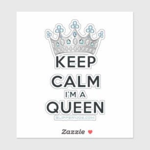 SlipperyJoe's keep calm queen polished silver crow