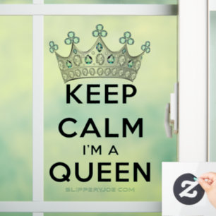 SlipperyJoe's keep calm queen polished silver crow