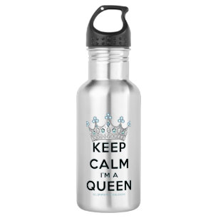 SlipperyJoe's keep calm queen polished silver crow 532 Ml Water Bottle