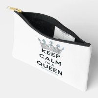SlipperyJoe's keep calm queen polished silver crow
