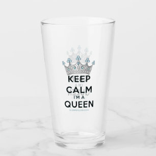 SlipperyJoe's keep calm queen polished silver crow Glass