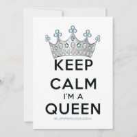 SlipperyJoe's keep calm queen polished silver crow