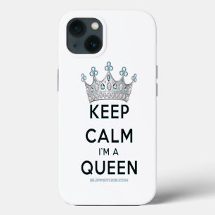 SlipperyJoe's keep calm queen polished silver crow iPhone 13 Case