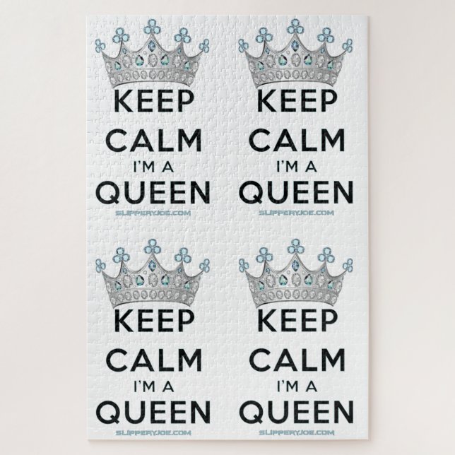 SlipperyJoe's keep calm queen polished silver crow Jigsaw Puzzle (Vertical)