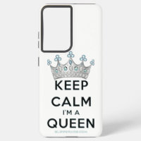 SlipperyJoe's keep calm queen polished silver crow