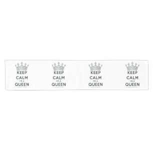 SlipperyJoe's keep calm queen polished silver crow Short Table Runner
