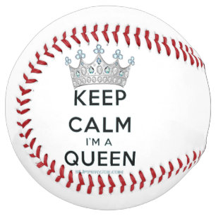 SlipperyJoe's keep calm queen polished silver crow Softball
