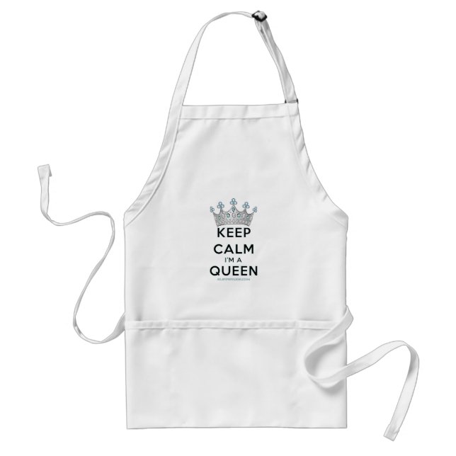 SlipperyJoe's keep calm queen polished silver crow Standard Apron (Front)