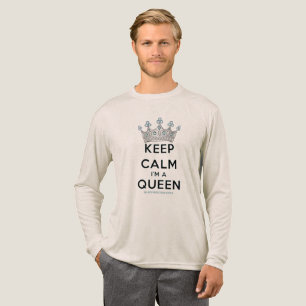 SlipperyJoe's keep calm queen polished silver crow Tri-Blend Shirt