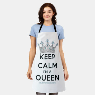 SlipperyJoe's Keep Calm Queen royal crown jewels a Apron