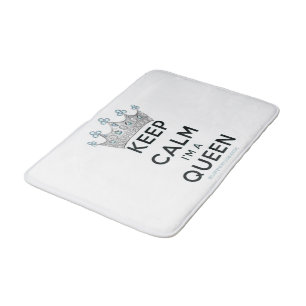 SlipperyJoe's Keep Calm Queen royal crown jewels a Bath Mat
