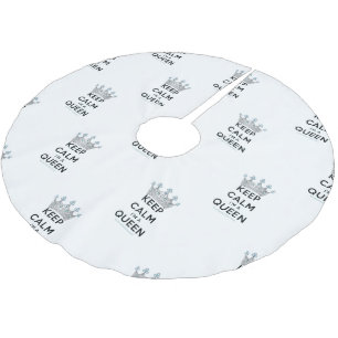 SlipperyJoe's Keep Calm Queen royal crown jewels a Brushed Polyester Tree Skirt