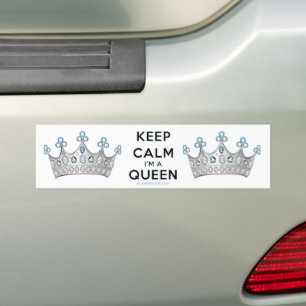 SlipperyJoe's Keep Calm Queen royal crown jewels a Bumper Sticker
