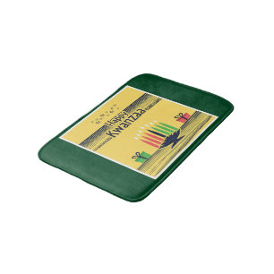 SlipperyJoe's Kwanzaa warm celebratory tone tradit Bath Mat