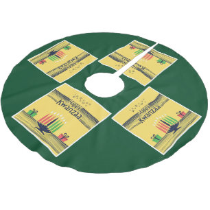 SlipperyJoe's Kwanzaa warm celebratory tone tradit Brushed Polyester Tree Skirt