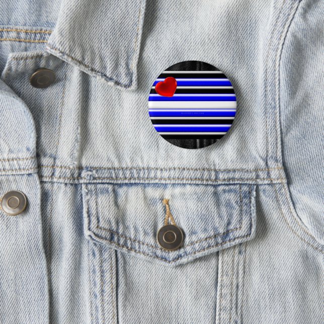 SlipperyJoe's leather pride flag black royal blue  6 Cm Round Badge (In Situ)