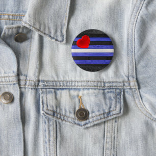 SlipperyJoe's leather pride flag black royal blue  6 Cm Round Badge