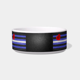 SlipperyJoe's leather pride flag black royal blue Bowl