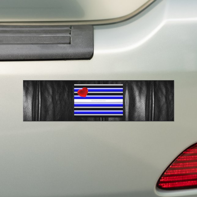 SlipperyJoe's leather pride flag black royal blue  Bumper Sticker (On Car)