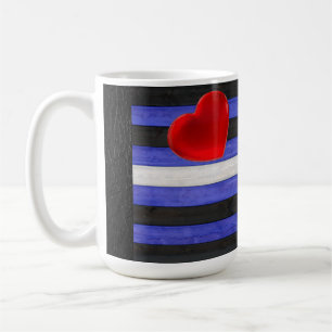 SlipperyJoe's leather pride flag black royal blue Coffee Mug