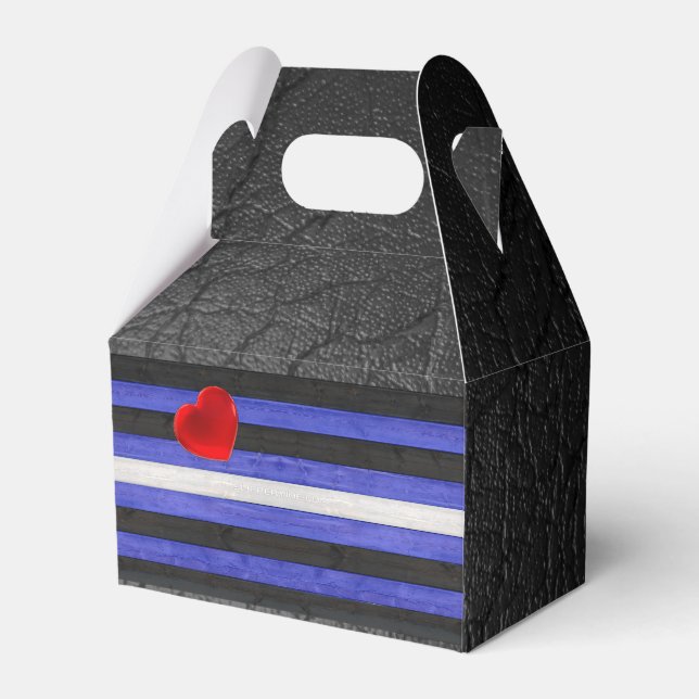 SlipperyJoe's leather pride flag black royal blue  Favour Box (Front Side)