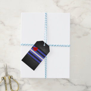 SlipperyJoe's leather pride flag black royal blue  Gift Tags