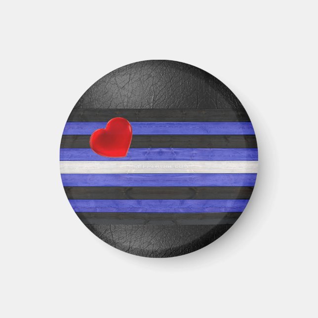 SlipperyJoe's leather pride flag black royal blue  Magnet (Front)