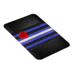 SlipperyJoe's leather pride flag black royal blue Magnet
