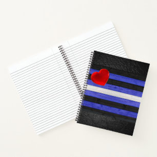 SlipperyJoe's leather pride flag black royal blue  Notebook