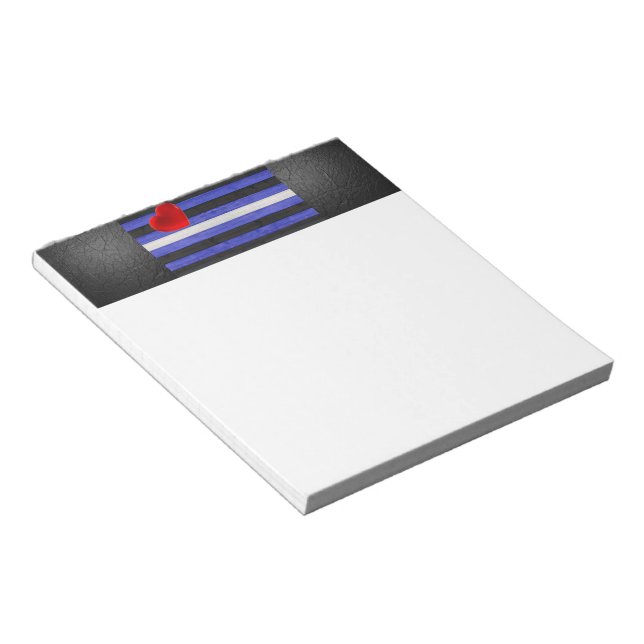 SlipperyJoe's leather pride flag black royal blue  Notepad (Angled)
