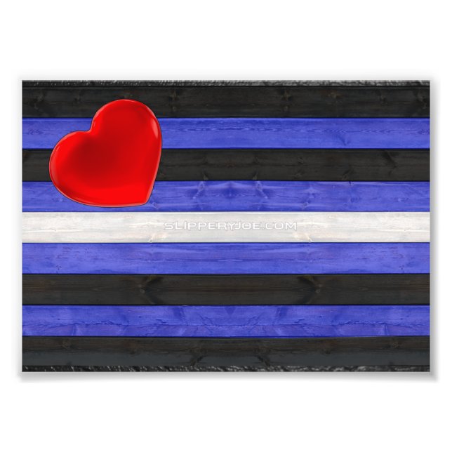 SlipperyJoe's leather pride flag black royal blue  Photo Print (Front)