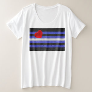 SlipperyJoe's leather pride flag black royal blue  Plus Size T-Shirt
