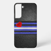 SlipperyJoe's leather pride flag black royal blue