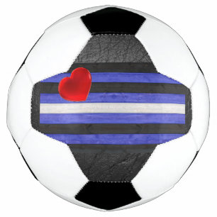SlipperyJoe's leather pride flag black royal blue  Soccer Ball