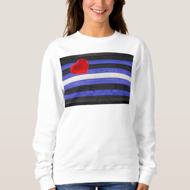 SlipperyJoe's leather pride flag black royal blue  Sweatshirt (Front)