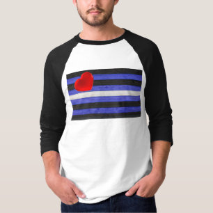 SlipperyJoe's leather pride flag black royal blue T-Shirt