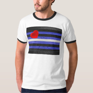SlipperyJoe's leather pride flag black royal blue  T-Shirt