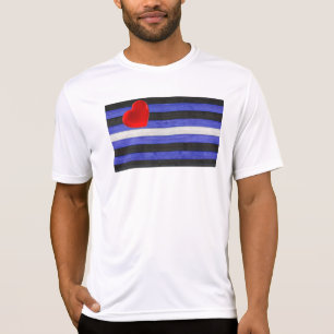 SlipperyJoe's leather pride flag black royal blue T-Shirt