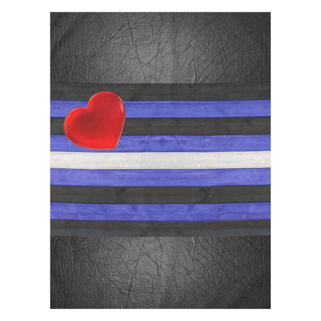 SlipperyJoe's leather pride flag black royal blue  Tablecloth (Front)