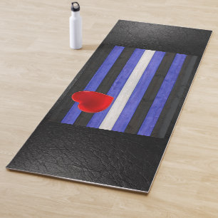 SlipperyJoe's leather pride flag black royal blue Yoga Mat